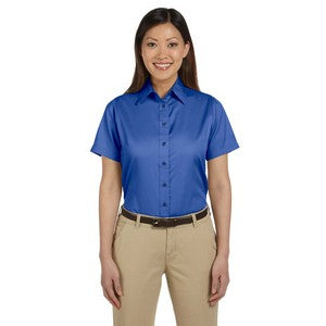 EMBROIDERED - Ladies' Easy Blend? Short-Sleeve Twill Shirt with Stain-Release