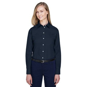 EMBROIDERED-Devon and Jones Ladies' Crown Woven Collection? Solid Broadcloth