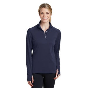 EMBROIDERED-Sport-Tek® Ladies' Sport-Wick® Textured 1/4-Zip Pullover Shirt