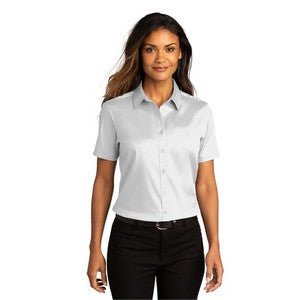 EMBROIDERED-Port Authority® Ladies Short Sleeve Super Pro™ React™ Twill Shirt