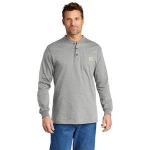 EMBROIDERED - CTK128 - Carhartt® Long Sleeve Henley T-Shirt