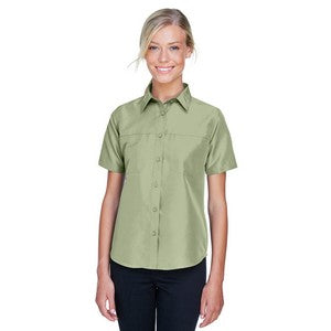 EMBROIDERED Harriton Ladies' Key West Short-Sleeve Performance Staff Shirt