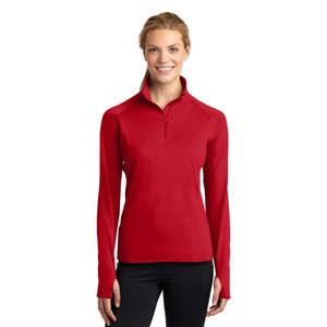 EMBROIDERED-Sport-Tek® Ladies' Sport-Wick® Stretch 1/2-Zip Pullover Sweatshirt