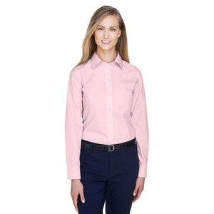 EMBROIDERED-Devon and Jones Ladies' Crown Woven Collection? Solid Broadcloth