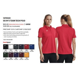 EMBROIDERED - 1370431 - Under Armour Ladies' Tech™ Polo