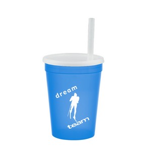 12 oz Cup with Lid & Straw