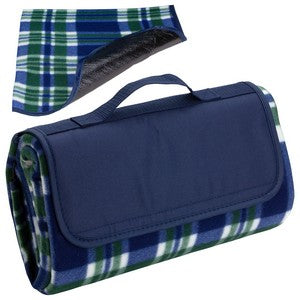 Plaid Barrel Fleece Picnic Blanket