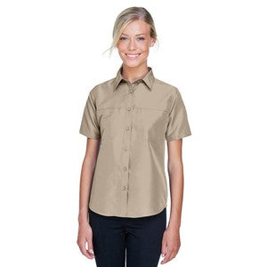 EMBROIDERED Harriton Ladies' Key West Short-Sleeve Performance Staff Shirt