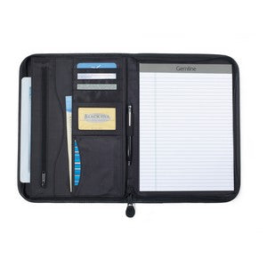 DEBOSSED LOGO Wall Street Padfolio - Black