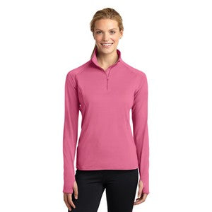 EMBROIDERED-Sport-Tek® Ladies' Sport-Wick® Stretch 1/2-Zip Pullover Sweatshirt