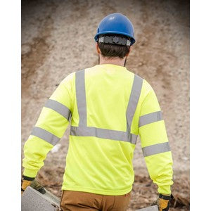 PRINTED Class 3 Safety Green Long Sleeve T-Shirt