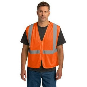 PRINTED CornerStone® ANSI 107 Class 2 Economy Mesh Zippered Vest