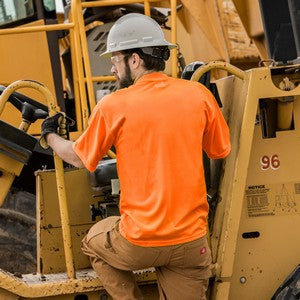 PRINTED Hi-Viz Short Sleeve T-Shirt (Safety Orange)