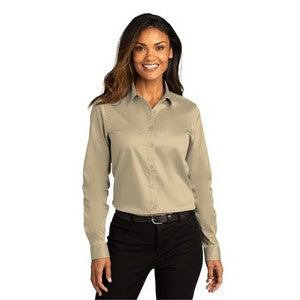EMBROIDERED -Port Authority® Ladies Long Sleeve Super Pro™ React™ Twill Shirt