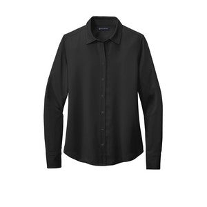EMBROIDERED -Brooks Brothers® Women's Full-Button Satin Blouse