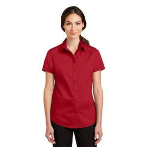 EMBROIDERED -Port Authority® SuperPro™ Short Sleeve Ladies Twill Shirt