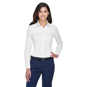 EMBROIDERED-Devon and Jones Ladies' Crown Woven Collection? Solid Oxford