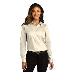 EMBROIDERED -Port Authority® Ladies Long Sleeve Super Pro™ React™ Twill Shirt