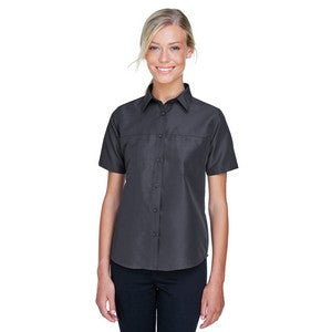 EMBROIDERED Harriton Ladies' Key West Short-Sleeve Performance Staff Shirt