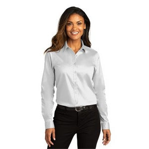EMBROIDERED -Port Authority® Ladies Long Sleeve Super Pro™ React™ Twill Shirt