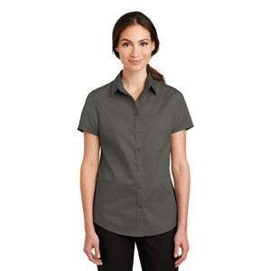 EMBROIDERED -Port Authority® SuperPro™ Short Sleeve Ladies Twill Shirt