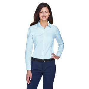 EMBROIDERED-Devon and Jones Ladies' Crown Woven Collection? Solid Oxford