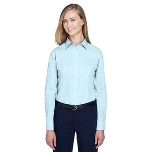 EMBROIDERED-Devon and Jones Ladies' Crown Woven Collection? Solid Broadcloth