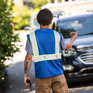 PRINTED Deluxe Safety Volunteer Vest Blue Non-ANSI