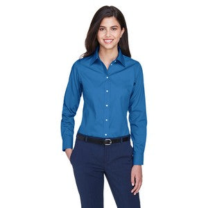 EMBROIDERED-Devon and Jones Ladies' Crown Woven Collection? Solid Oxford