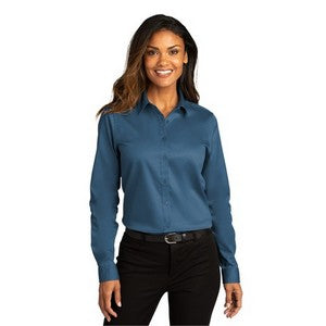 EMBROIDERED -Port Authority® Ladies Long Sleeve Super Pro™ React™ Twill Shirt