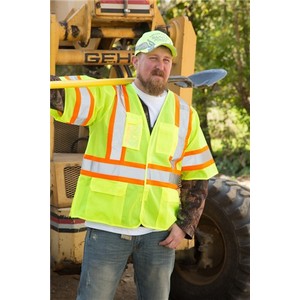 PRINTED ANSI Class 3 Deluxe Safety Vest Velcro™ Front Closure