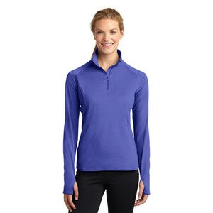 EMBROIDERED-Sport-Tek® Ladies' Sport-Wick® Stretch 1/2-Zip Pullover Sweatshirt