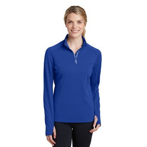 EMBROIDERED-Sport-Tek® Ladies' Sport-Wick® Textured 1/4-Zip Pullover Shirt