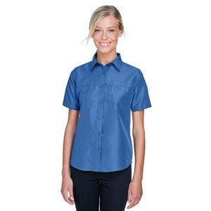EMBROIDERED Harriton Ladies' Key West Short-Sleeve Performance Staff Shirt