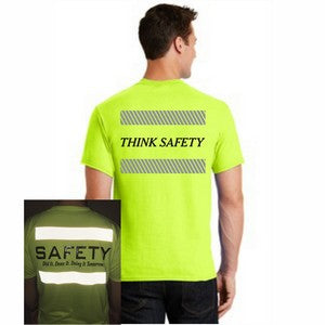 REFLECTIVE SAFETY SLOGAN T-SHIRT -- THINK SAFETY