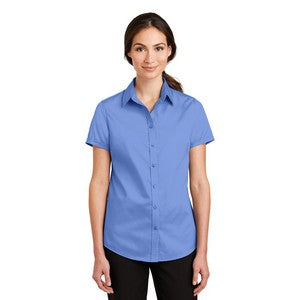EMBROIDERED -Port Authority® SuperPro™ Short Sleeve Ladies Twill Shirt