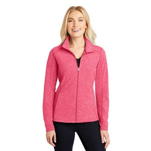EMBROIDERED Port Authority® Ladies' Heather Microfleece Full-Zip Jacket