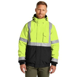 EMBRIODERED-CornerStone® ANSI 107 Class 3 Economy Waterproof Insulated Bomber Jacket