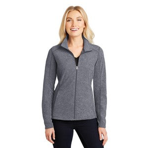 EMBROIDERED Port Authority® Ladies' Heather Microfleece Full-Zip Jacket