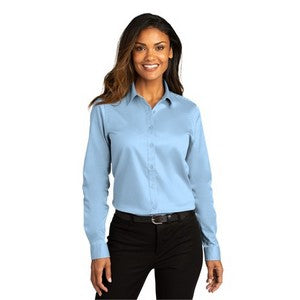 EMBROIDERED -Port Authority® Ladies Long Sleeve Super Pro™ React™ Twill Shirt