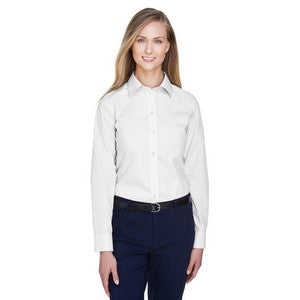 EMBROIDERED-Devon and Jones Ladies' Crown Woven Collection? Solid Broadcloth