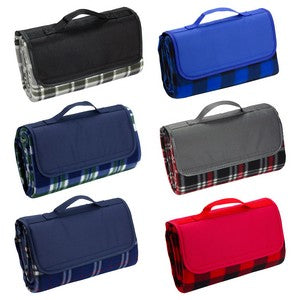 Plaid Barrel Fleece Picnic Blanket
