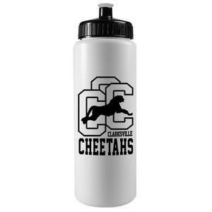 WB32 - 32 oz. Sports Sports Bottle - Push Pull Cap (White or Frost)