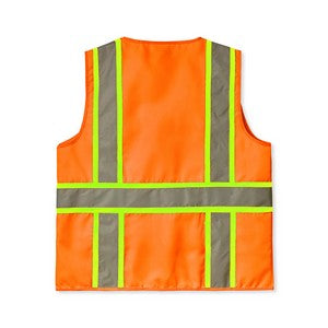 PRINTED ANSI Class 2 Solid Twill 6 Pocket Safety Vest