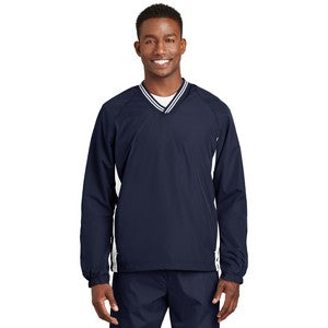 EMBROIDERED Sport-Tek® Men's Tipped V-Neck Raglan Wind Shirt