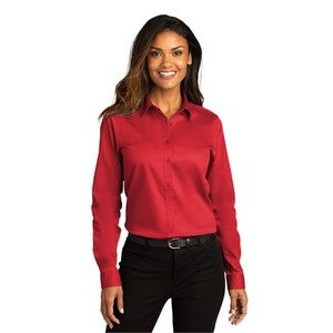 EMBROIDERED -Port Authority® Ladies Long Sleeve Super Pro™ React™ Twill Shirt
