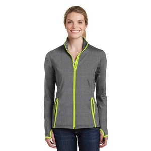 EMBROIDERED-Sport-Tek® Ladies' Sport-Wick® Stretch Contrast Full-Zip Jacket