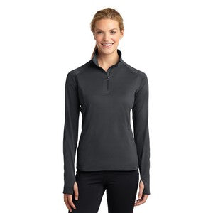 EMBROIDERED-Sport-Tek® Ladies' Sport-Wick® Stretch 1/2-Zip Pullover Sweatshirt