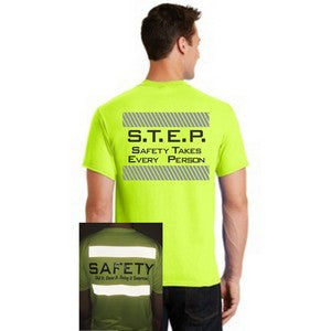 REFLECTIVE SAFETY SLOGAN T-SHIRT -- S.T.E.P.