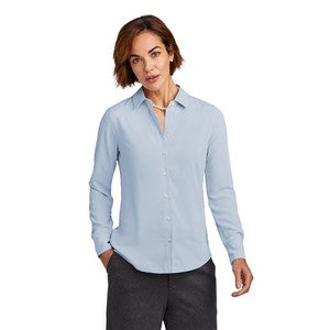 EMBROIDERED -Brooks Brothers® Women's Full-Button Satin Blouse